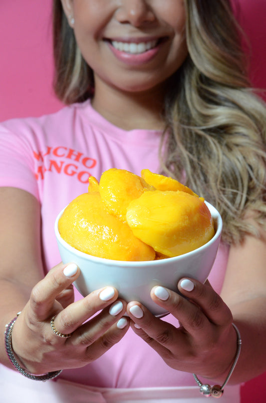 mango rebanado fresco 100% natural, bolsa 2k.