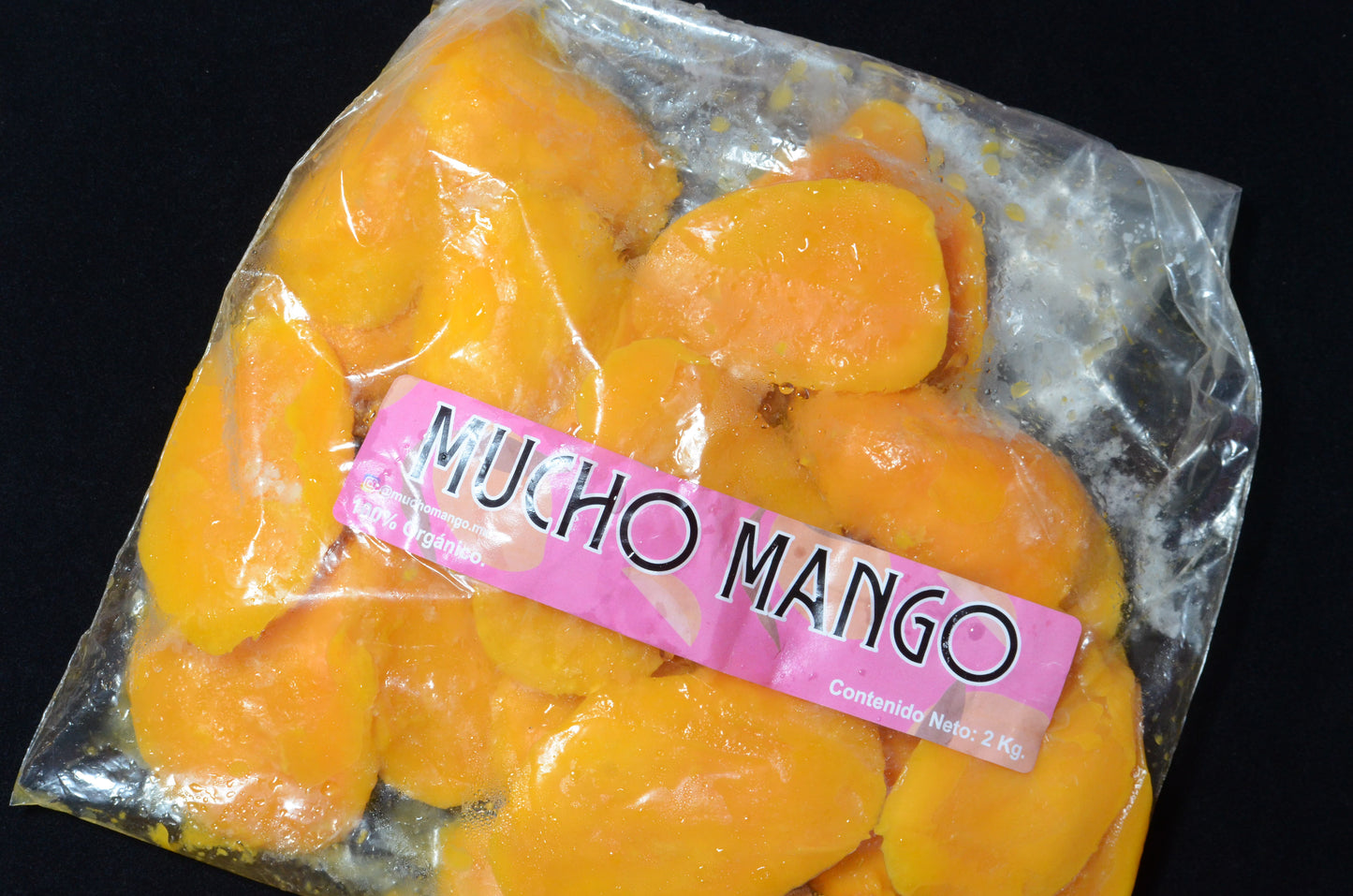 mango rebanado fresco 100% natural, bolsa 2k.